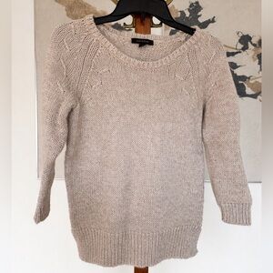 Ann Taylor Cream Scoopneck Knit Sweater